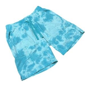 Sovereign Code Hatch Mens Tie Dye Fleece Shorts Teal Mint Blue P7831440AM NWT
